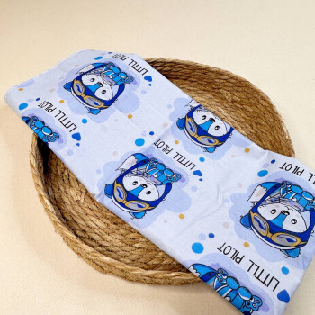Бавовняна пелюшка · 90×70 см. · Блакитний з лисичкою — Babywear
