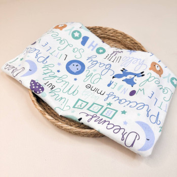 Байкова пелюшка · 70×90 см. · Звірі з написом — Babywear