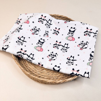 Байкова пелюшка · 70×90 см. · Панди на білому — Babywear