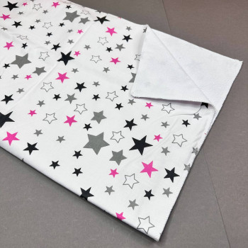 Непромокаюча пелюшка · 80×65 см · Сірі рожеві зірочки — Babywear