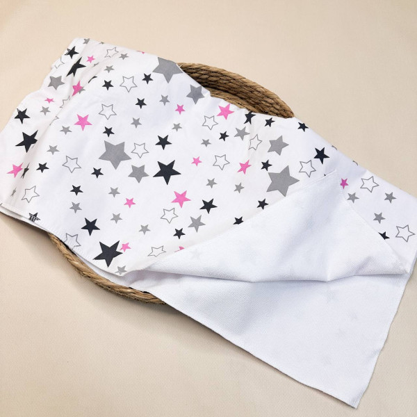 Непромокаюча пелюшка · 80×65 см · Сірі рожеві зірочки — Babywear