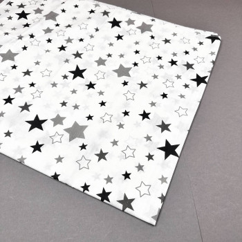 Бавовняна пелюшка · 90×70 см · Біла з сірими зірочками — Babywear