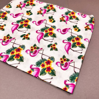 Муслінова пелюшка · 90×80 см. · Біла з фламінгами — Babywear