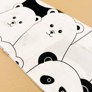 Бавовняна пелюшка · 70×90 см. · Чорно-білі Ведмедики — Babywear