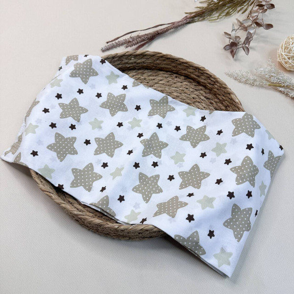Ситцева пелюшка · 90×100 см · Біла з зірочками — Babywear