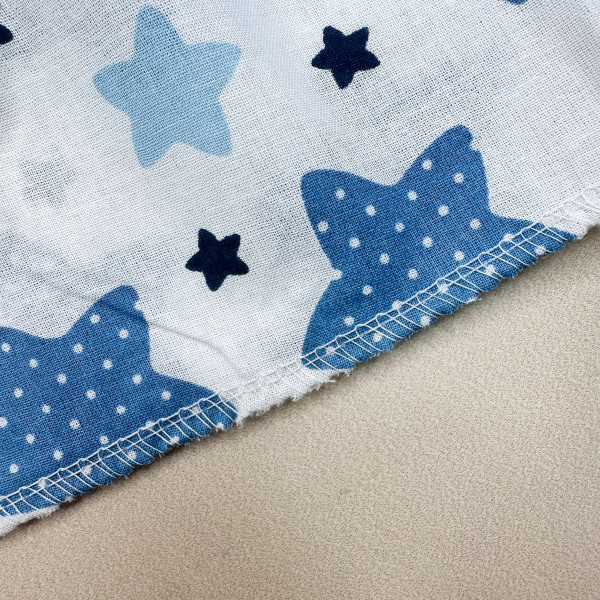 Ситцева пелюшка · 90×100 см · Біла з блакитними зірочками — Babywear