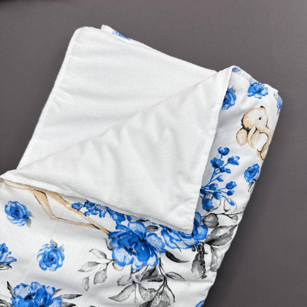 Бавовняна пелюшка · Біла оленята та квіти · З синтепоном — Babywear