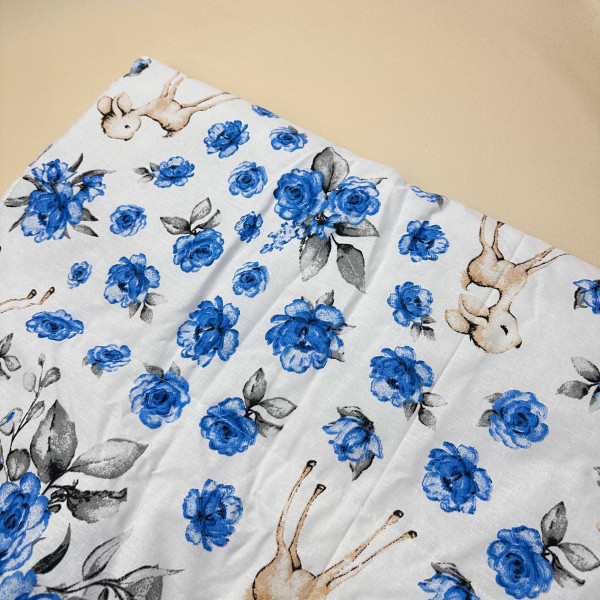 Бавовняна пелюшка · Біла оленята та квіти · З синтепоном — Babywear