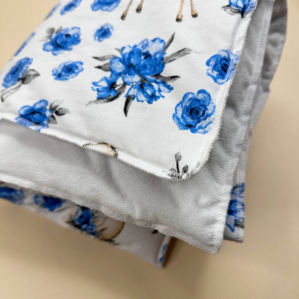 Бавовняна пелюшка · Біла оленята та квіти · З синтепоном — Babywear