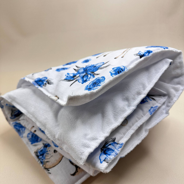 Бавовняна пелюшка · Біла оленята та квіти · З синтепоном — Babywear