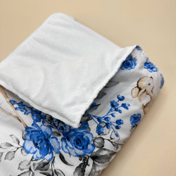Бавовняна пелюшка · Біла оленята та квіти · З синтепоном — Babywear