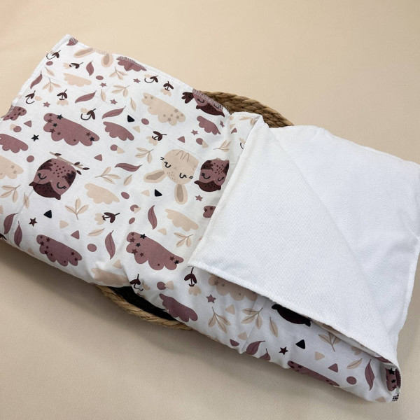 Бавовняна пелюшка · Біла коричневі сови · З синтепоном — Babywear