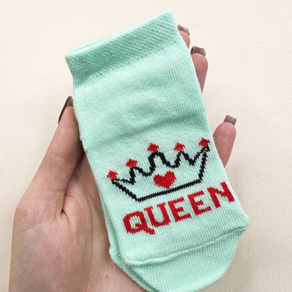 Носочки тонкі бавовняні Бірюзові "Queen"