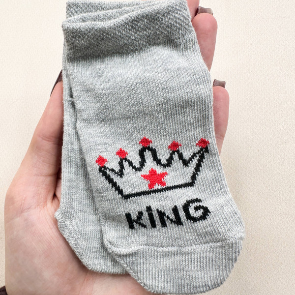 Носочки тонкі бавовняні Сірі "King"