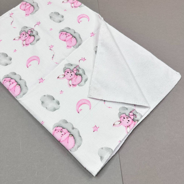 Непромокаюча пелюшка · 60×45 см · Розові зайчики — Babywear