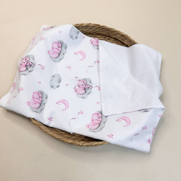 Непромокаюча пелюшка · 60×45 см · Розові зайчики — Babywear