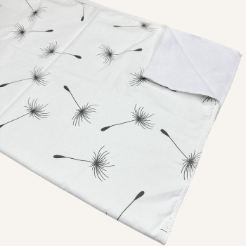 Непромокаюча пелюшка · 120×60 см · Біла з одуванчиками — Babywear