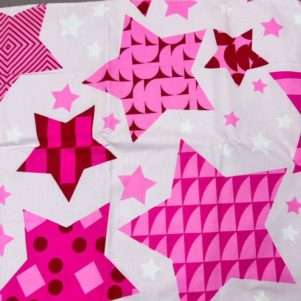 Бавовняна пелюшка · 80×65 см · Рожевий з зірочками — Babywear
