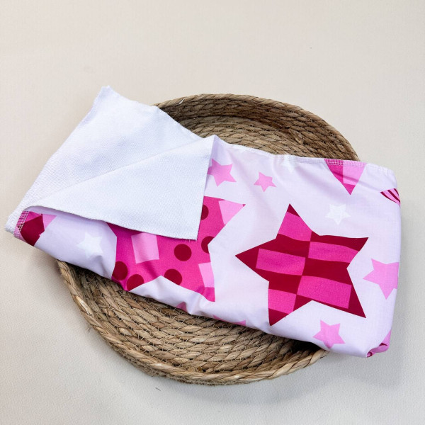 Бавовняна пелюшка · 80×65 см · Рожевий з зірочками — Babywear