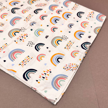 Муслінова пелюшка · 90×80 см. · Різнокольорові осінні веселки — Babywear