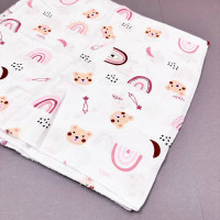 Муслінова пелюшка · 90×80 см. · Рожеві веселки — Babywear