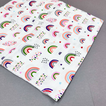 Муслінова пелюшка · 90×80 см. · Різнокольорові весняні веселки — Babywear