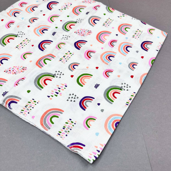 Муслінова пелюшка · 90×80 см. · Різнокольорові весняні веселки — Babywear