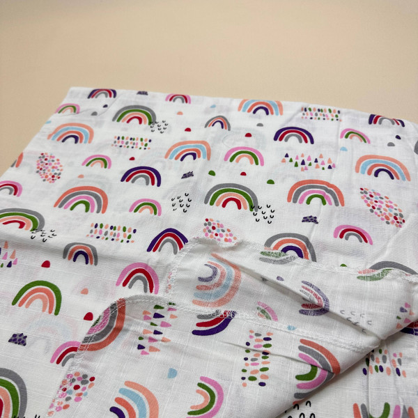 Муслінова пелюшка · 90×80 см. · Різнокольорові весняні веселки — Babywear