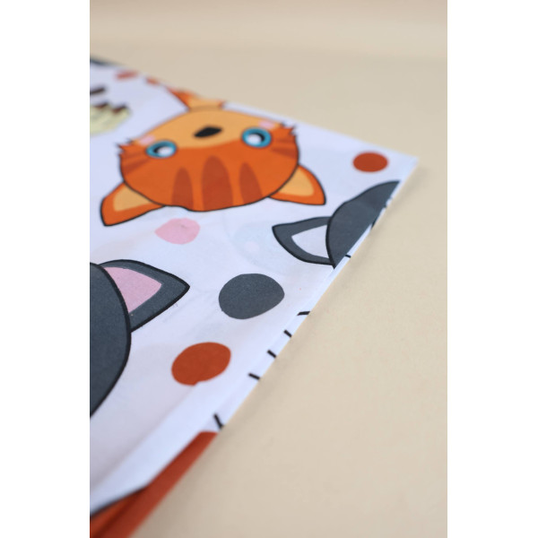 Бавовняна пелюшка · 90×70 см. · Різнокольорові котики — Babywear