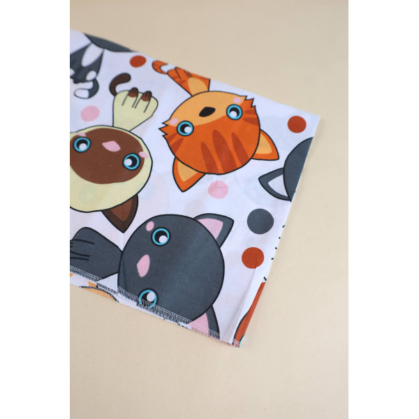 Бавовняна пелюшка · 90×70 см. · Різнокольорові котики — Babywear