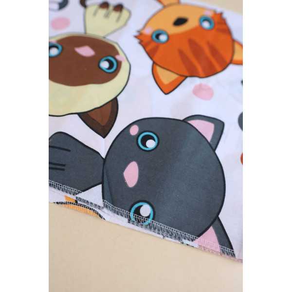 Бавовняна пелюшка · 90×70 см. · Різнокольорові котики — Babywear