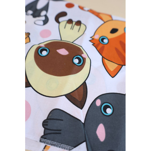 Бавовняна пелюшка · 90×70 см. · Різнокольорові котики — Babywear