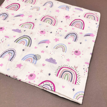 Муслінова пелюшка · 90×80 см. · Різнокольорові веселки — Babywear