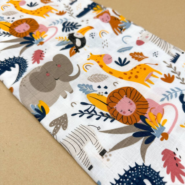 Муслінова пелюшка · 90×80 см. · Екзотичні тваринки — Babywear