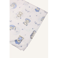 Муслінова пелюшка · 90×80 см. · Блакитний ведмедик — Babywear