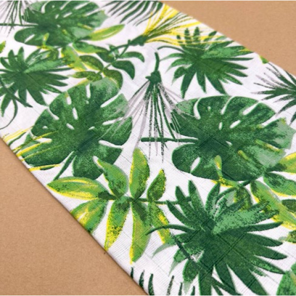 Муслінова пелюшка · 90×80 см. · Зелені тропіки — Babywear