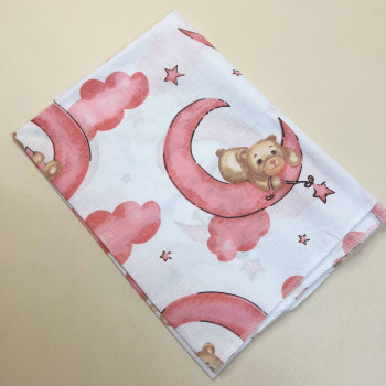 Бавовняна пелюшка · 90×70 см · Ведмедик на місяці — Babywear