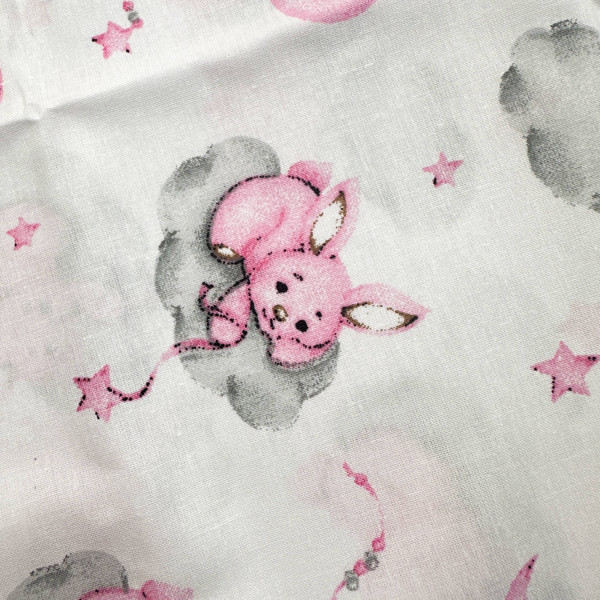 Бавовняна пелюшка · 90×70 см · Зайчики на хмаринках — Babywear