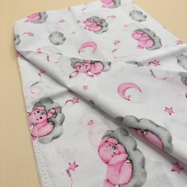Бавовняна пелюшка · 90×70 см · Зайчики на хмаринках — Babywear