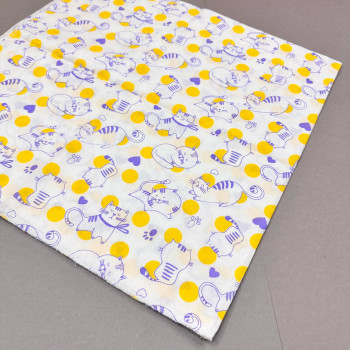 Ситцева пелюшка · 90×100 см · Котики з кульками — Babywear