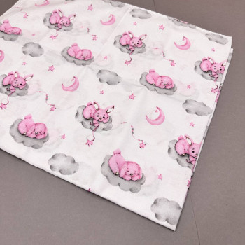 Бавовняна пелюшка · 90×110 см · Рожеві зайчики — Babywear