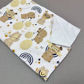 Бавовняна пелюшка · 60×45 см · Ведмедик з кулькою · Водонепроникна — Babywear