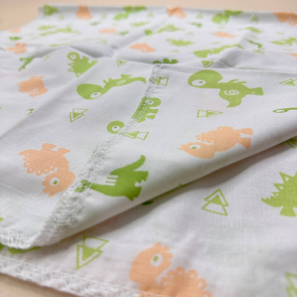 Ситцева пелюшка · 90×100 см · Зелені дракони — Babywear