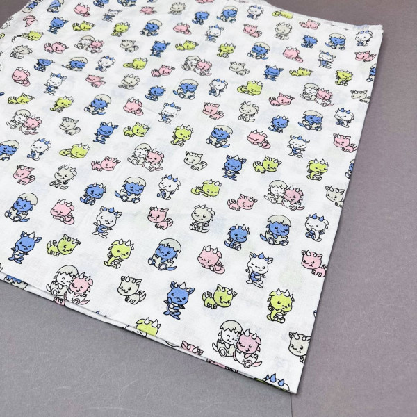 Ситцева пелюшка · 90×100 см · Маленькі дракони — Babywear