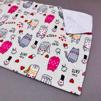 Непромокаюча пелюшка · 120×60 см · Біла котики — Babywear