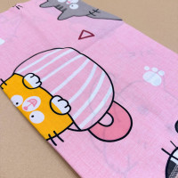 Бавовняна пелюшка · 90×70 см. · Рожева з котиками — Babywear