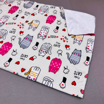 Бавовняна пелюшка · 60×45 см · Світло-сіра коти — Babywear