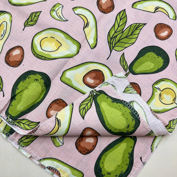 Муслінова пелюшка · 90×80 см. · Пудрова з авокадо — Babywear