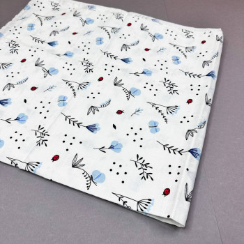 Муслінова пелюшка · 90×80 см. · Блакитні метелики — Babywear