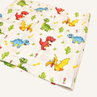 Муслінова пелюшка · 90×80 см. · Різнокольорові динозаври — Babywear